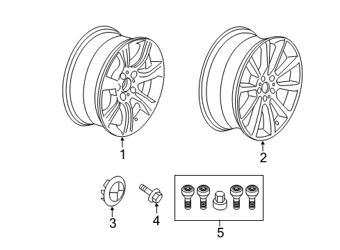 2014 BMW 335i GT xDrive Wheels Light Alloy Rim Diagram for 36116856893