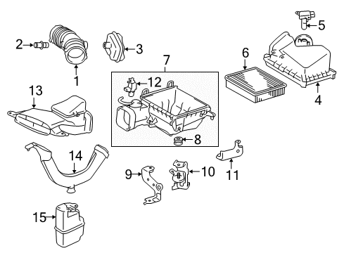 2013 Toyota Avalon Filters Air Cleaner Body Front Bracket Diagram for 17119-0V020