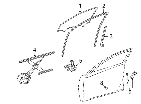 2010 Toyota Corolla Front Door Run Channel Diagram for 68141-02260