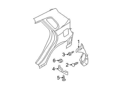 2009 Kia Spectra5 Exterior Trim - Quarter Panel Guard Assembly-Rear Wheel Diagram for 868221L200