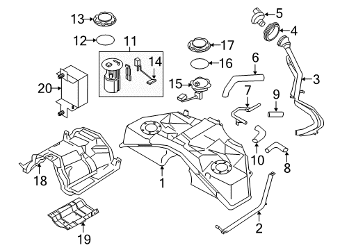 2015 Infiniti Q70 Senders Fuel Gauge Sending Unit Diagram for 25060-6AB0A