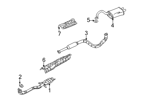 2005 Dodge Stratus Exhaust Components, Exhaust Manifold Gasket-Exhaust Pipe Diagram for MR323620