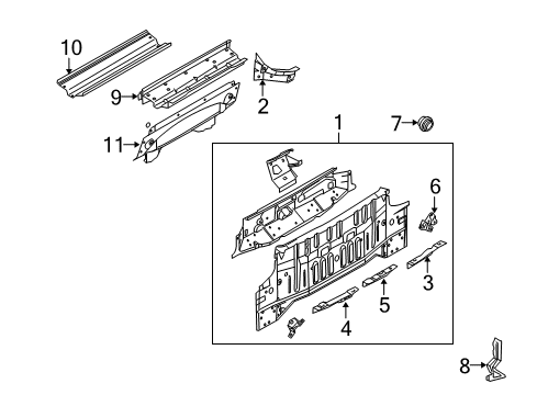 2009 Nissan 350Z Rear Body Plug-Rubber Diagram for 74816-CD000