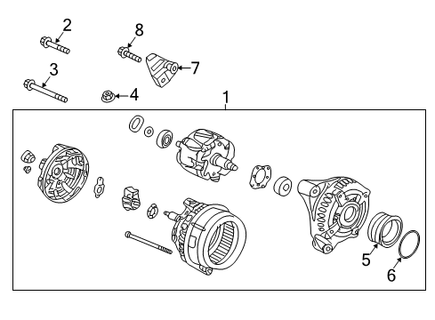 2022 Honda Ridgeline Alternator Bolt, Flange Socket (8X35) Diagram for 90130-5A2-A00