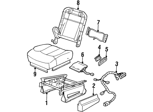 1998 Chevrolet Tahoe Tracks & Components Switch Asm, Driver Seat Lumbar Control Diagram for 12376800
