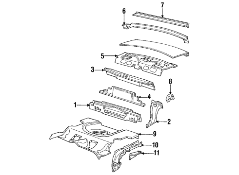 1992 Pontiac Sunbird Rear Body Floor Pan Diagram for 22576352