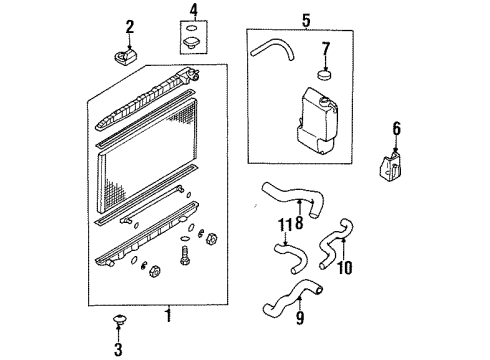 1998 Nissan 200SX Radiator & Components Hose-Auto Trans Oil Cooler Diagram for 21631-0N001