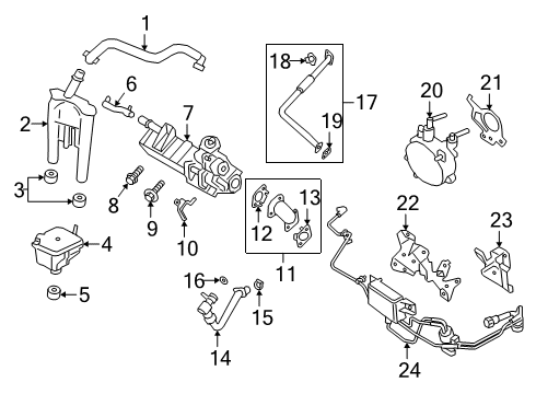 2020 Ford F-150 Emission Components Upper Bracket Diagram for 9X2Z-14A301-A