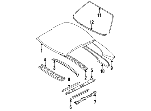 1990 Toyota Corolla Reveal Moldings Molding Diagram for 75571-12280