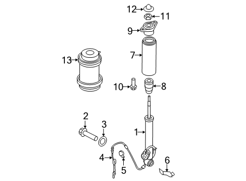 2012 Hyundai Equus Shocks & Components - Rear Bracket-Rear Shock Absorber Cable, LH Diagram for 55331-3M520