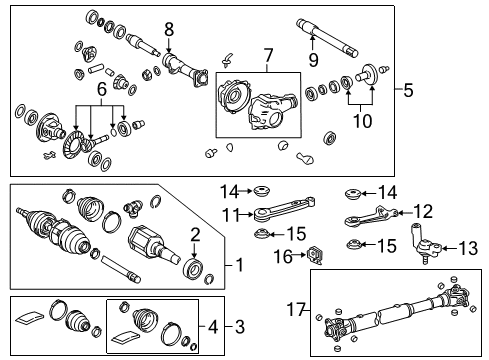 2015 Lexus GX460 Carrier & Front Axles Final Gear Kit, Differential Diagram for 41201-80792