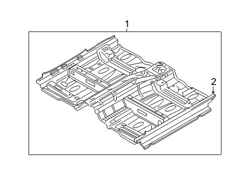 2020 Hyundai Tucson Pillars, Rocker & Floor - Floor & Rails Panel Assembly-Floor, Ctr Diagram for 65100-D3500