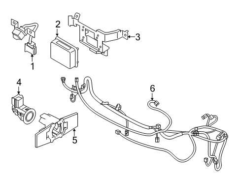 2015 Infiniti Q70L Cruise Control System Harness-Corner Sensor, Front Diagram for 24033-4AN0A