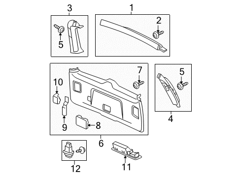 2015 Honda Pilot Interior Trim - Lift Gate Garnish Assy., Tailgate (Upper) *YR308L* (TU BEIGE) Diagram for 84443-SZA-A01ZC