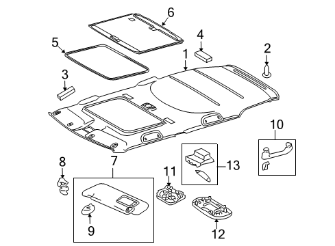 2010 Scion xB Interior Trim - Roof Map Lamp Assembly Diagram for 81260-12550-B0