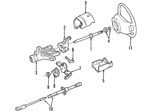 2000 Lincoln Navigator Steering Column, Steering Wheel & Trim Lower Shaft Diagram for 3L3Z-3B676-AA