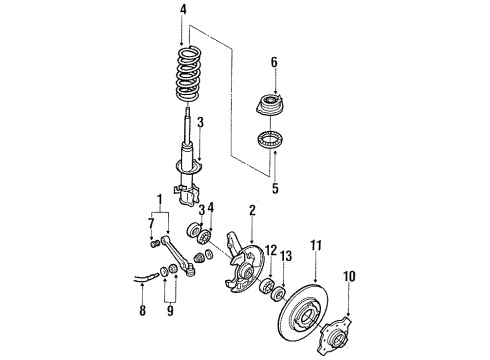 1990 Ford Festiva Front Brakes Rotor Diagram for YS6Z-1V125-AA