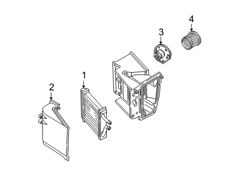 1998 GMC Safari Auxiliary Heater & A/C Core, Heater Diagram for 52474642