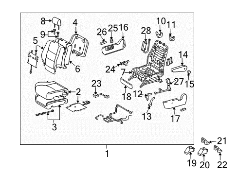 2008 Lexus RX400h Front Seat Components Pad, Front Seat Cushion, RH(For Separate Type) Diagram for 71511-0E010