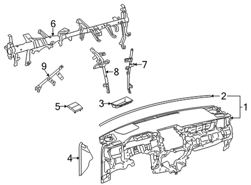 2022 Toyota Venza Cluster & Switches, Instrument Panel Speaker Cover Diagram for 55535-48040-C0