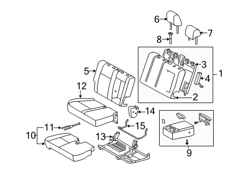 Diagram for 2006 Toyota Tundra Front Seat Components 
