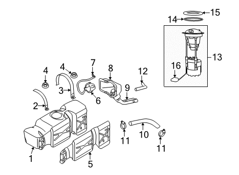 2011 Ram 2500 Fuel System Components Fuel Pump Module/Level Unit Diagram for 5145571AA