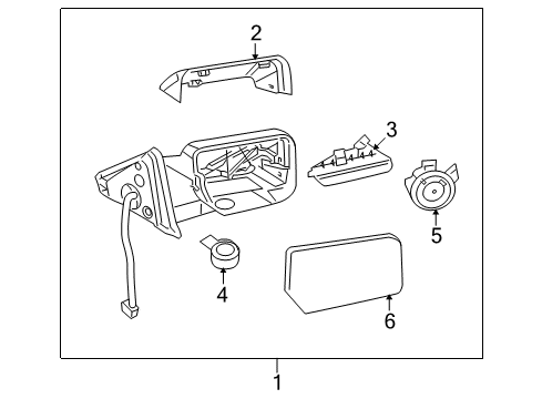 2010 Lincoln Navigator Mirrors Mirror Assembly Diagram for 9L1Z-17682-AA