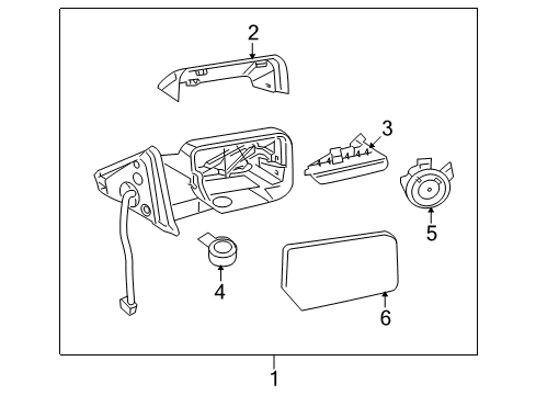 2010 Lincoln Navigator Mirrors Mirror Glass Diagram for 7L1Z-17K707-G