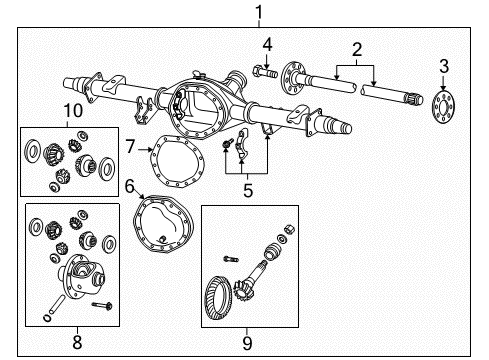 2008 Dodge Ram 2500 Axle Housing - Rear Axle-Service Rear Diagram for 5183301AB