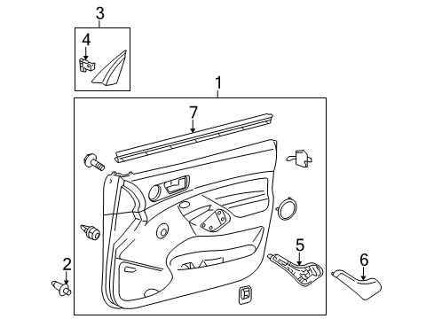 2006 Toyota Tacoma Interior Trim - Front Door Belt Weatherstrip Diagram for 68172-04030