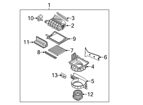 2012 Hyundai Sonata A/C & Heater Control Units Blower Unit Diagram for 97100-3SBG1