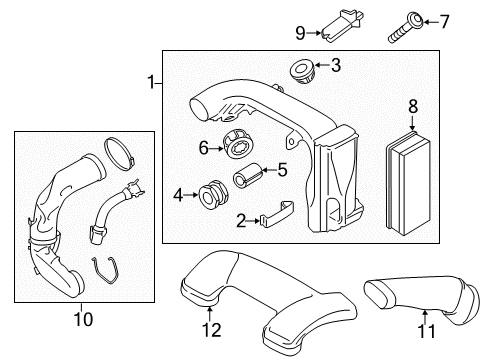 2015 BMW X5 Air Intake Rubber Mounting Diagram for 13718519141