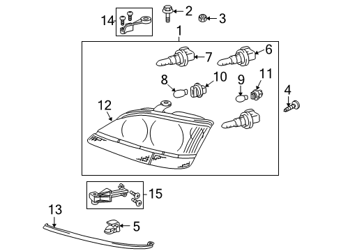 1999 Lexus RX300 Bulbs Headlamp Assembly, Right Diagram for 81110-48031