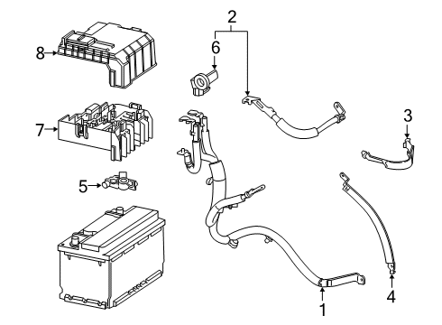2019 GMC Sierra 1500 Battery Cables Positive Cable Diagram for 84906889