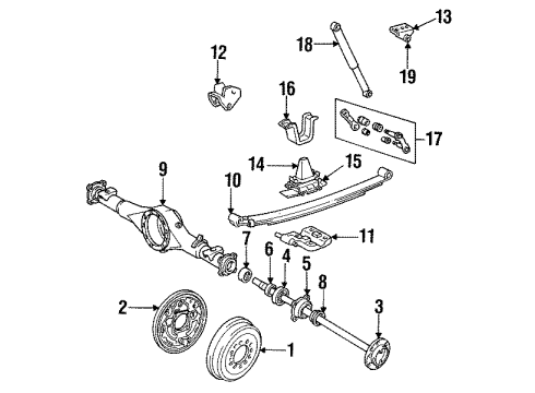 1989 Toyota Pickup Rear Brakes Backing Plate Diagram for 47043-35150