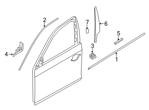 2013 BMW 528i Exterior Trim - Front Door Trim, Window Frame, Top, Door, Front Left Diagram for 51337392173