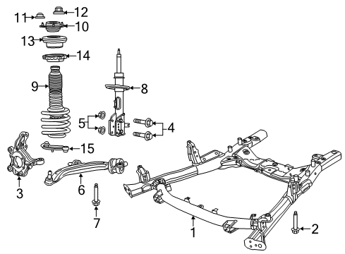 2021 Chrysler Voyager Front Suspension Components STRUT-Front Suspension Diagram for 68248733AD