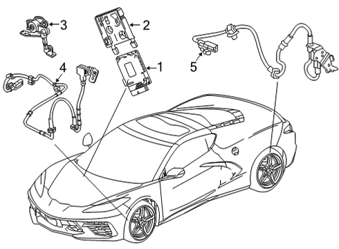 2020 Chevrolet Corvette Headlamps Mount Bracket Diagram for 84037109