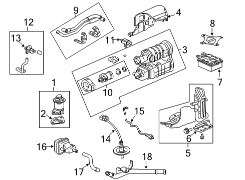 2011 Honda Insight Emission Components Valve Assembly, Pcv Diagram for 17130-PLM-A01