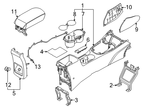 2020 Kia Soul Center Console Console Assembly-Floor Diagram for 84610K0000CSU