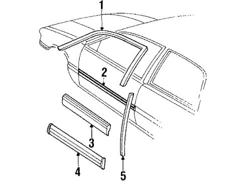 1987 Buick Skylark Exterior Trim - Front Door Molding Kit, Front Side Door Lower RH *Primed *Prime Diagram for 12522168