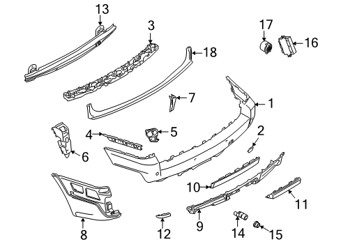 2008 BMW X3 Parking Aid Diffusor Diagram for 51123417730