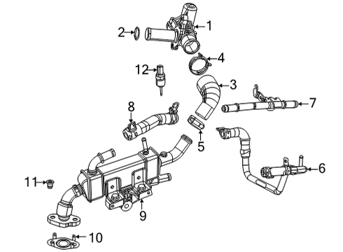 2021 Jeep Grand Cherokee L EGR System Hose-EGR Cooler Diagram for 68292387AA