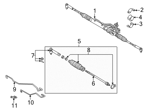 2006 Nissan Sentra Steering Column & Wheel, Steering Gear & Linkage Socket Assy-Tie Rod, Inner Diagram for 48521-4Z001