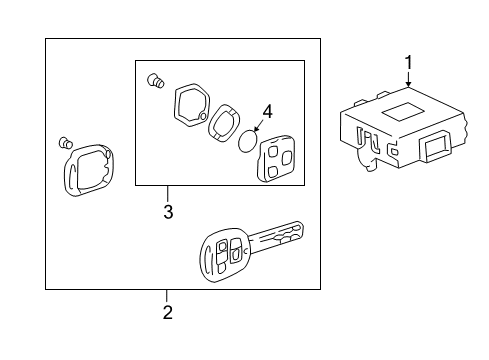 2005 Toyota Land Cruiser Keyless Entry Components Transmitter Diagram for 89070-60750