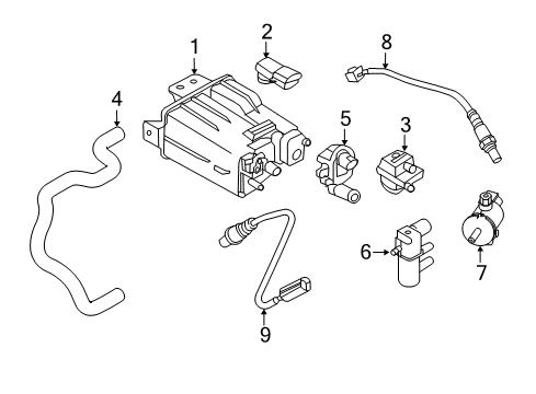 2017 Nissan Sentra Emission Components Evap Control System Pressure Sensor Diagram for 22365-1TV0A
