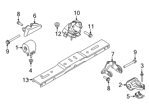 2021 Ford F-150 Automatic Transmission Support Mount Bolt Diagram for -W714735-S439