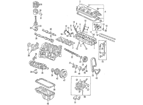 2002 Honda Accord Engine Parts, Mounts, Cylinder Head & Valves, Camshaft & Timing, Variable Valve Timing, Oil Pan, Oil Pump, Balance Shafts, Crankshaft & Bearings, Pistons, Rings & Bearings Spring, In. Valve (White) (Associated Spring) Diagram for 14761-PAA-A01