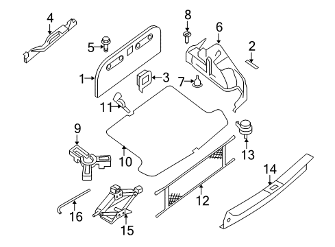 2008 Nissan Sentra Interior Trim - Rear Body Jack Complete Diagram for 99550-ET000