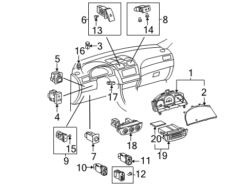 2008 Toyota Solara Switches Headlamp Switch Diagram for 84140-07111